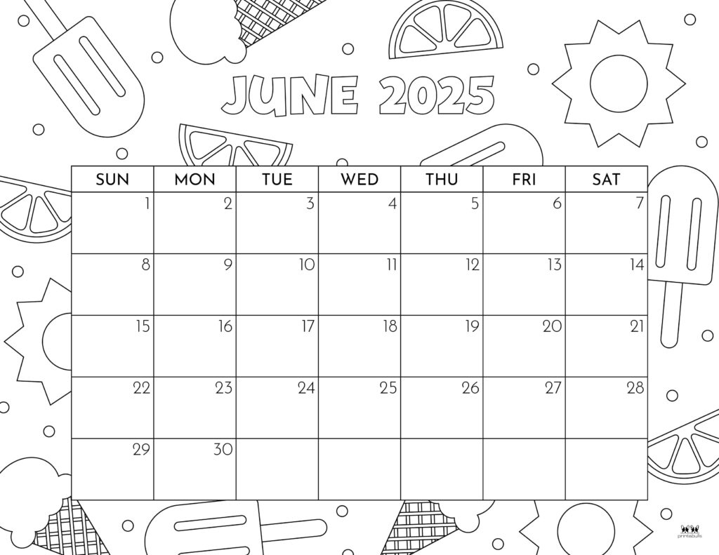 June 2025 Calendars - 107 Free Printables | Printabulls pertaining to Free June 2025 Printable Calendar