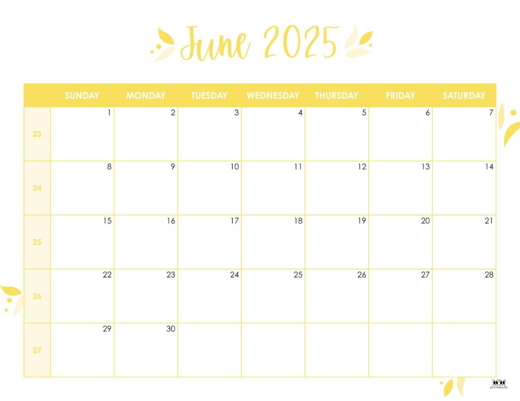 June 2025 Calendars - 107 Free Printables | Printabulls with regard to June 2025 Printable Monthly Calendar 2025