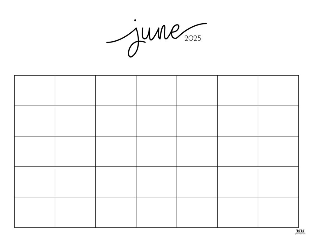 June 2025 Calendars - 107 Free Printables | Printabulls within Free Printable June 2025 Calendar Template