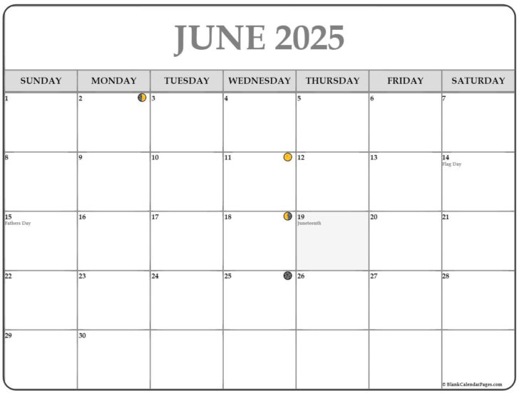 June Moon Calendar 2025