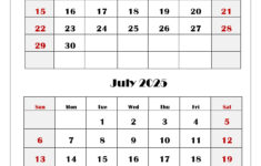 June And July 2025 Calendar Printable Pdf | Two Months Calendar throughout Blank June and July 2025 Calendar