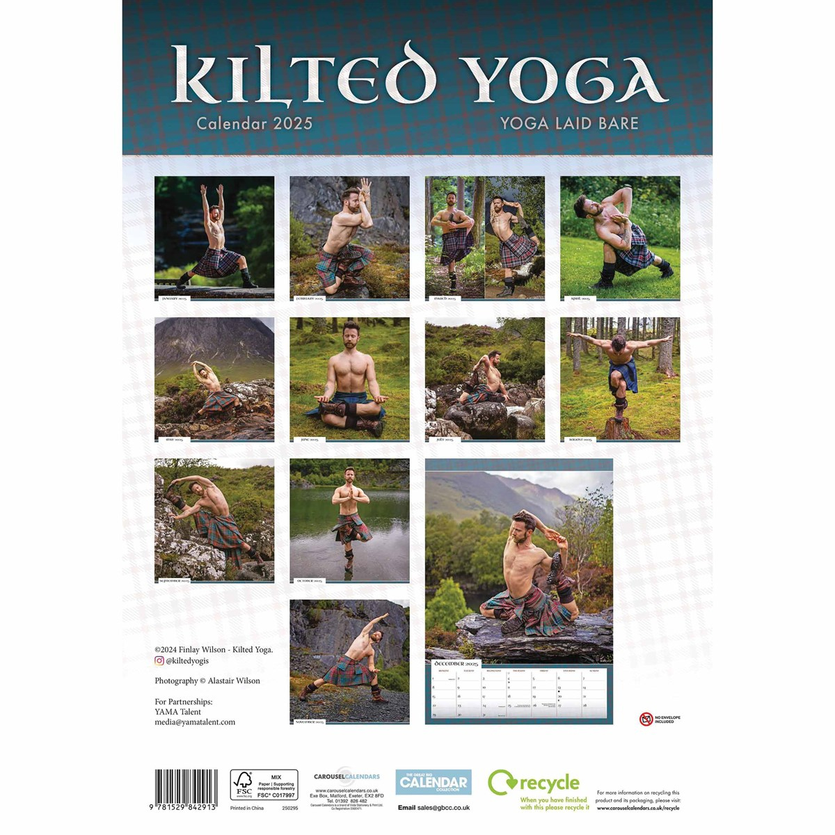 Kilted Yoga A3 Calendar 2025 for Kilted Yoga 2025 Calendar Printable
