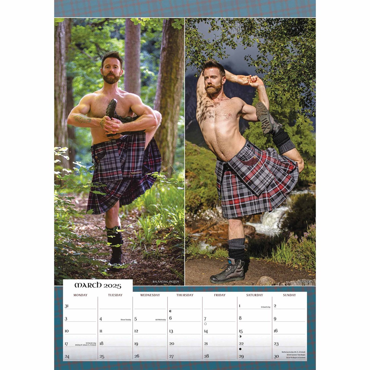 Kilted Yoga A3 Calendar 2025 inside Kilted Yoga 2025 Calendar Printable