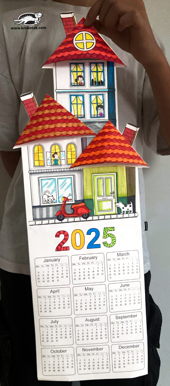 Krokotak | Printable Calendar 2025 in Postcard 2025 Calendar Printable