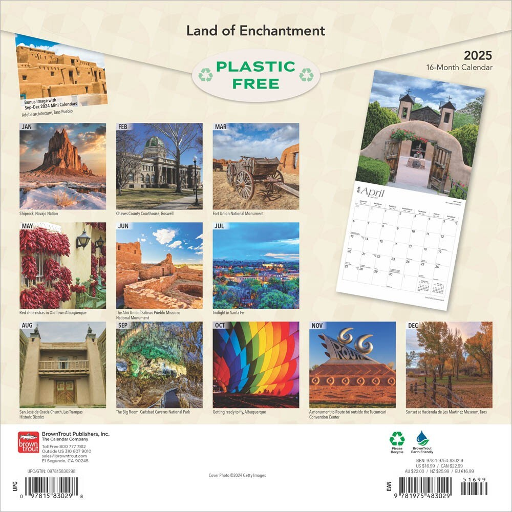 Land Of Enchantment | New Mexico Places | 2025 12X24&amp;quot; Square Wall inside New Mexico Wild And Scenic 2025 Calendar Printable