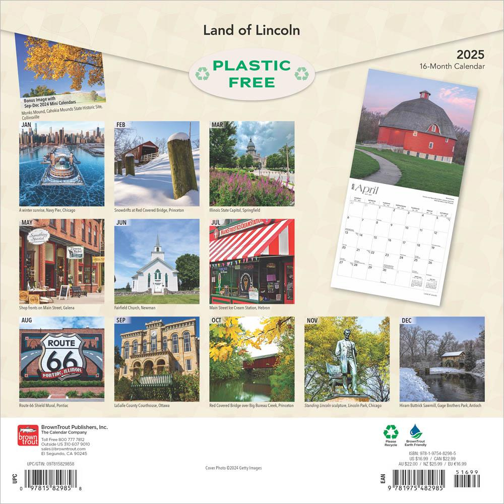 Land Of Lincoln | Illinois Places | 2025 12 X 24 Inch Monthly pertaining to Land Of Lincoln Illinois 2025 Calendar Printable