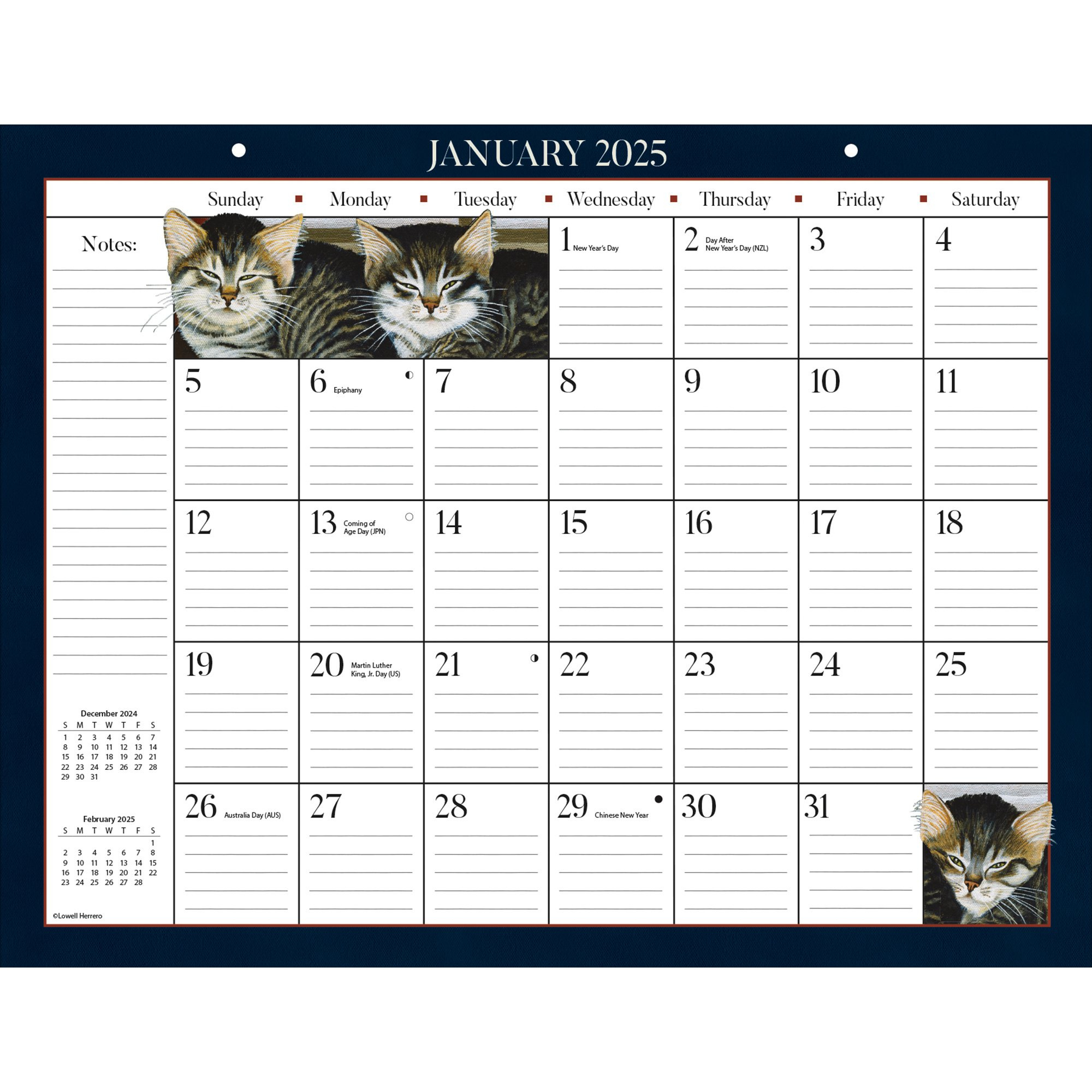 Lang American Cat Deskpad Calendar 2025 - The Lang Store for Kittens 2025 Easel Calendar Printable