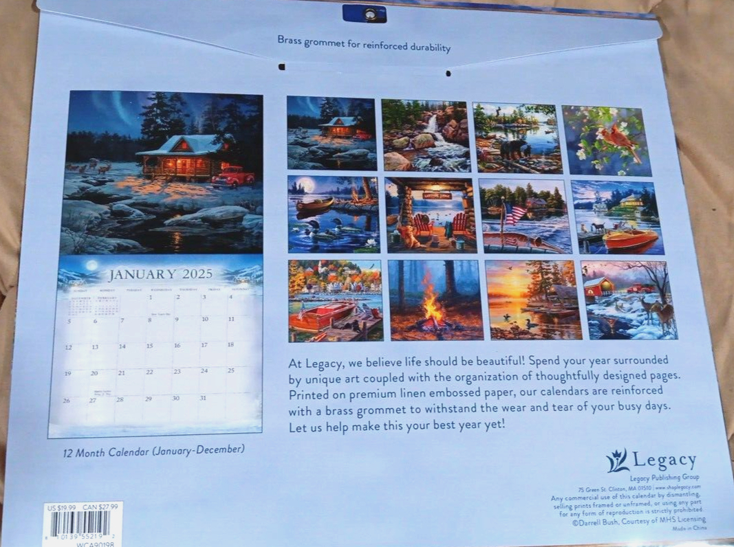 Legacy Cabin View 2025 Wall Calendardarrell Bush Fast Delivery with Cabin View Bush 2025 Calendar Printable