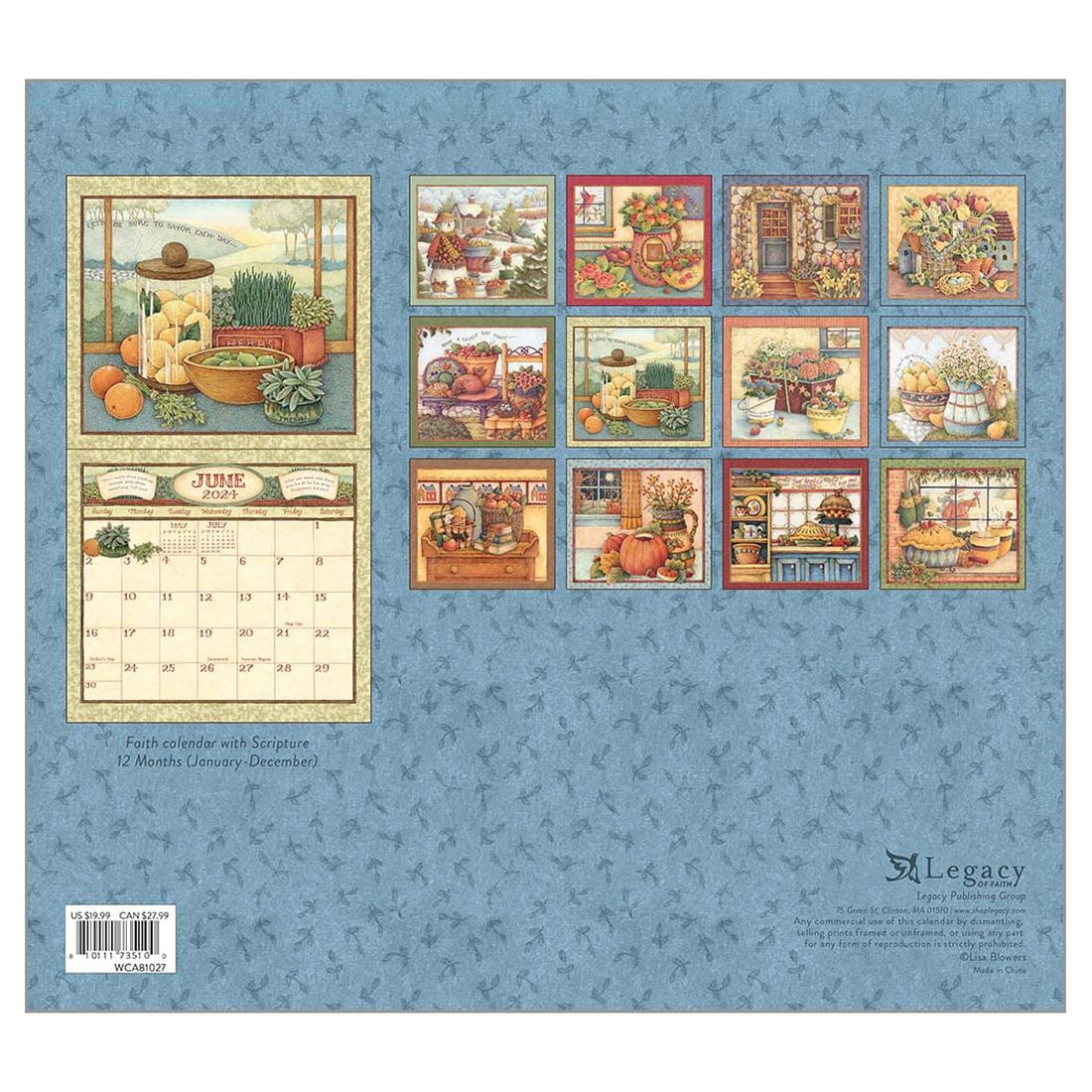Legacy Publishing 13.66 X 12 In. Faithful Moments Wall Calendar in Faithful Moments Blowers 2025 Calendar Printable