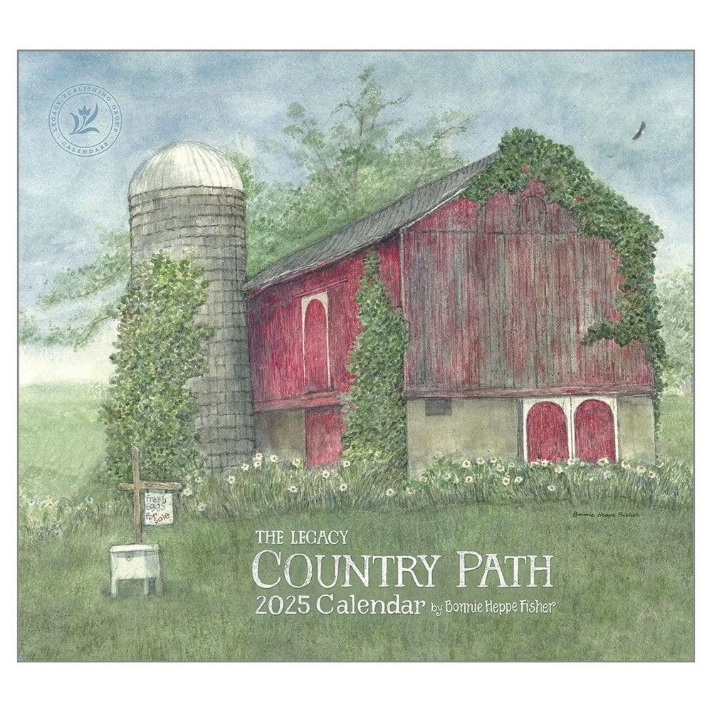 Legacy Publishing Group, Country Pathbonnie Heppe Fisher 2025 Wall Calendar with Garden Path By Bonnie Heppe Fisher 2025 Calendar Printable