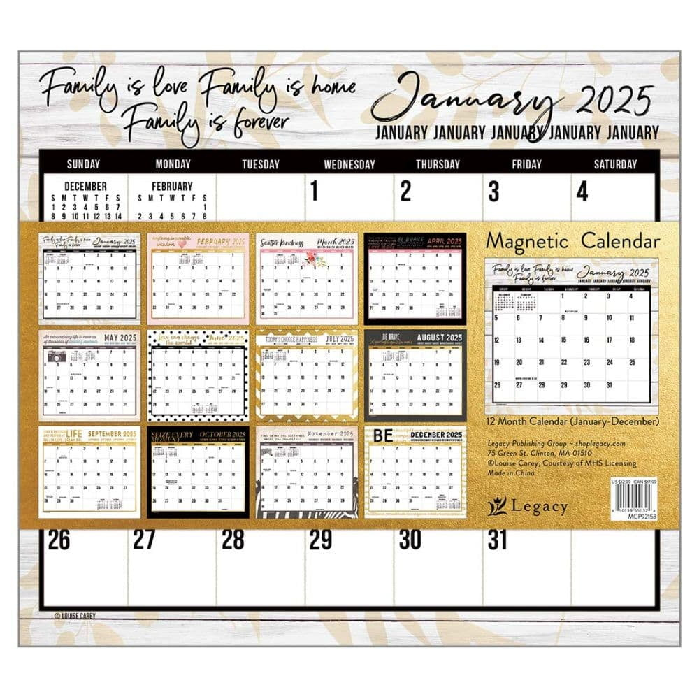 Legacy Publishing Group, Live Laugh Love Magnetic 2025 Desk Pad throughout Live Laugh Love Carey 2025 Calendar Printable