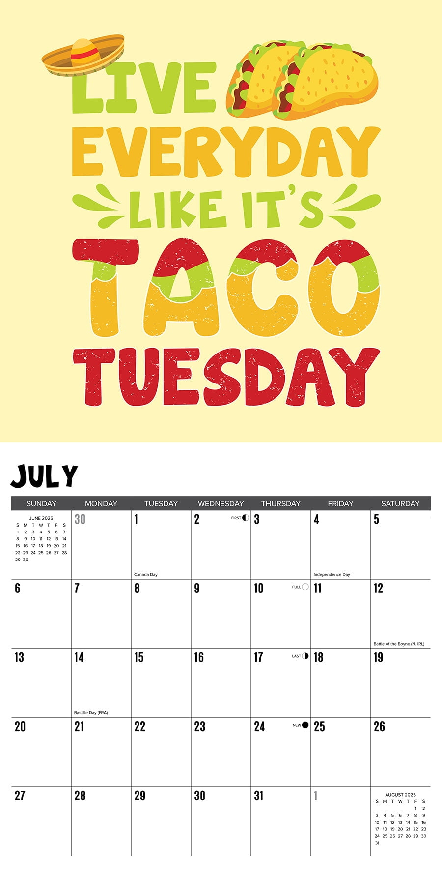 Let&amp;#039;S Taco About It 2025 Wall Calendar pertaining to Wise Quacking 2025 Calendar Printable