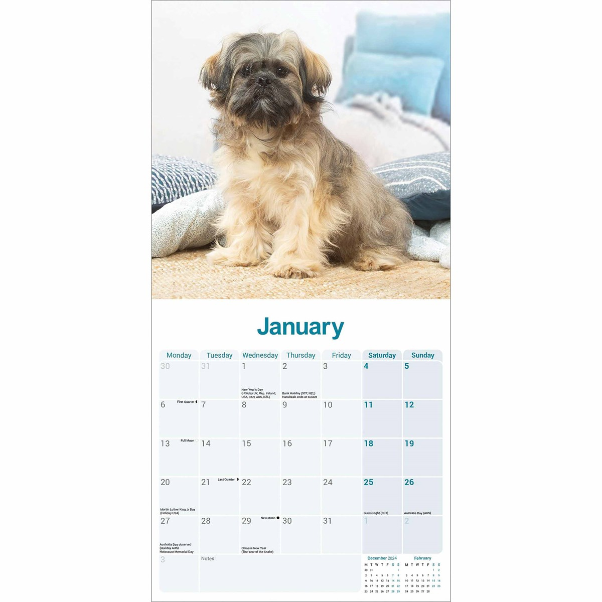 Lhasa Apso Calendar 2025 within Lhasa Apsos 2025 Calendar Printable