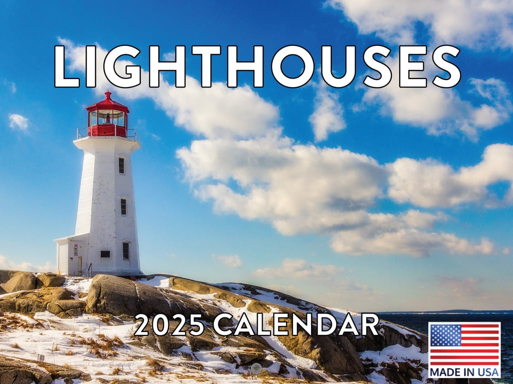 Lighthouse Calendar 2025 Monthly Wall Calender 12 Month | Made In The Usa with Lighthouses Pacific Coast 2025 Calendar Printable