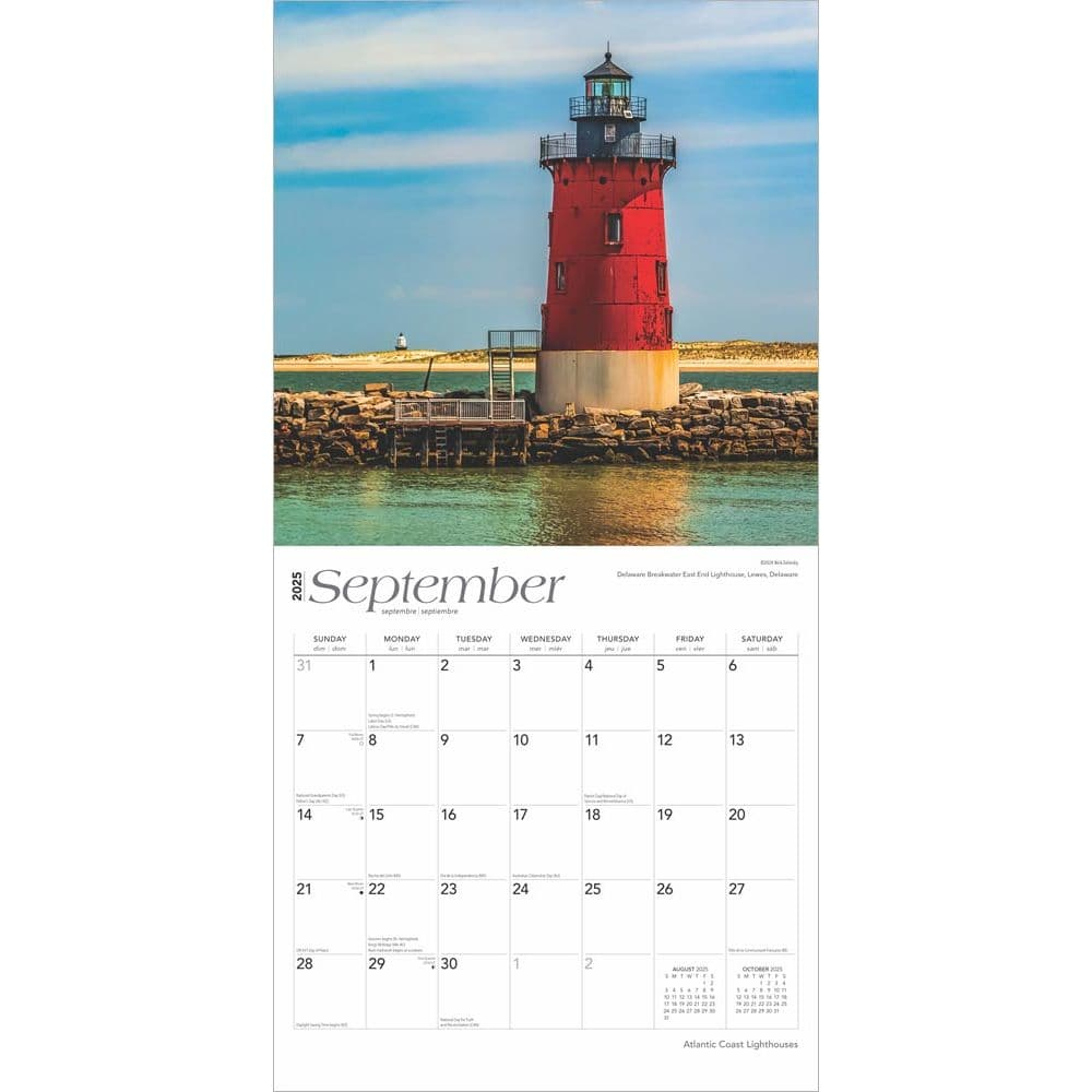 Lighthouses Atlantic Coast 2025 Wall Calendar with Lighthouses Atlantic Coast 2025 Calendar Printable