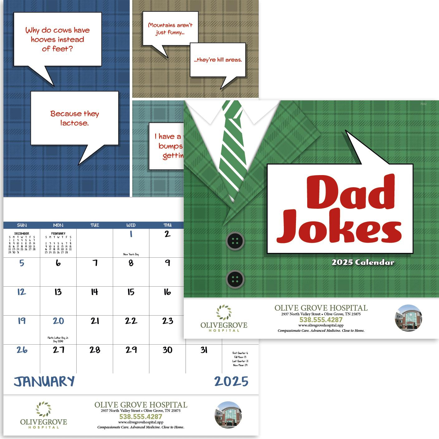 Logo Stapled Dad Jokes Calendars (2026) for Bad Dad Jokes 2025 Calendar Printable