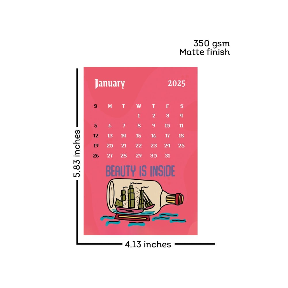 Mad Over Print Doodle 2025 Calendar With Easel Stand (Multicolor pertaining to Cocktails 2025 Easel Calendar Printable
