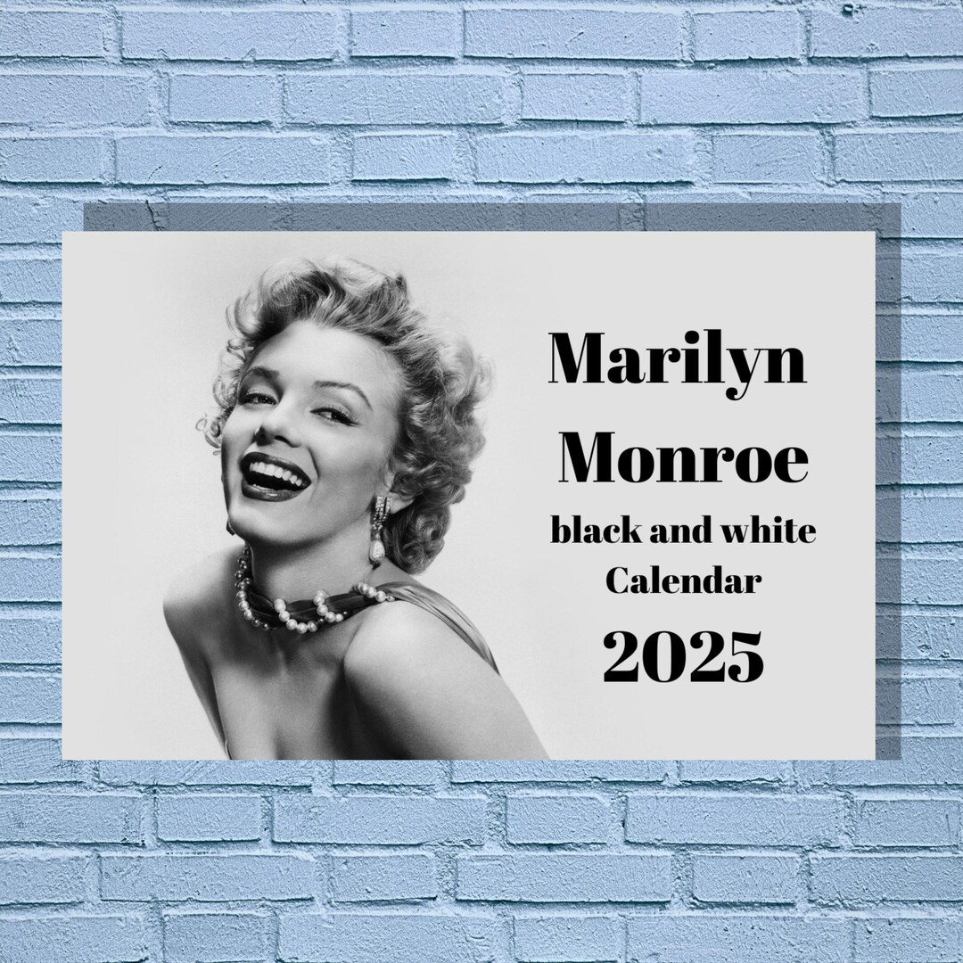 Marilyn Monroe Black And White 2025 Calendar - Etsy Uk in Marilyn Monroe 2025 Calendar Printable