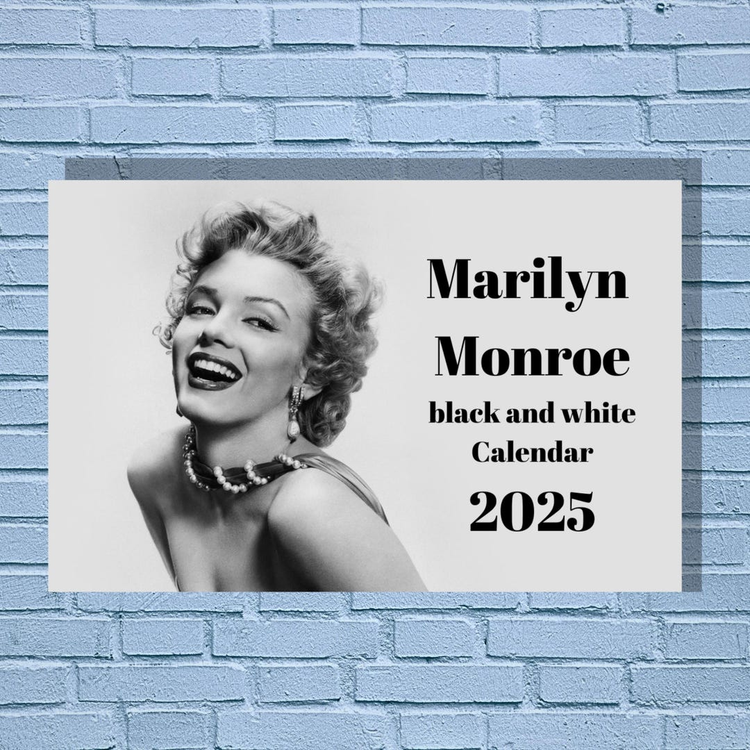 Marilyn Monroe Black And White 2025 Calendar - Etsy Uk with Marilyn Monroe Black And White 2025 Calendar Printable