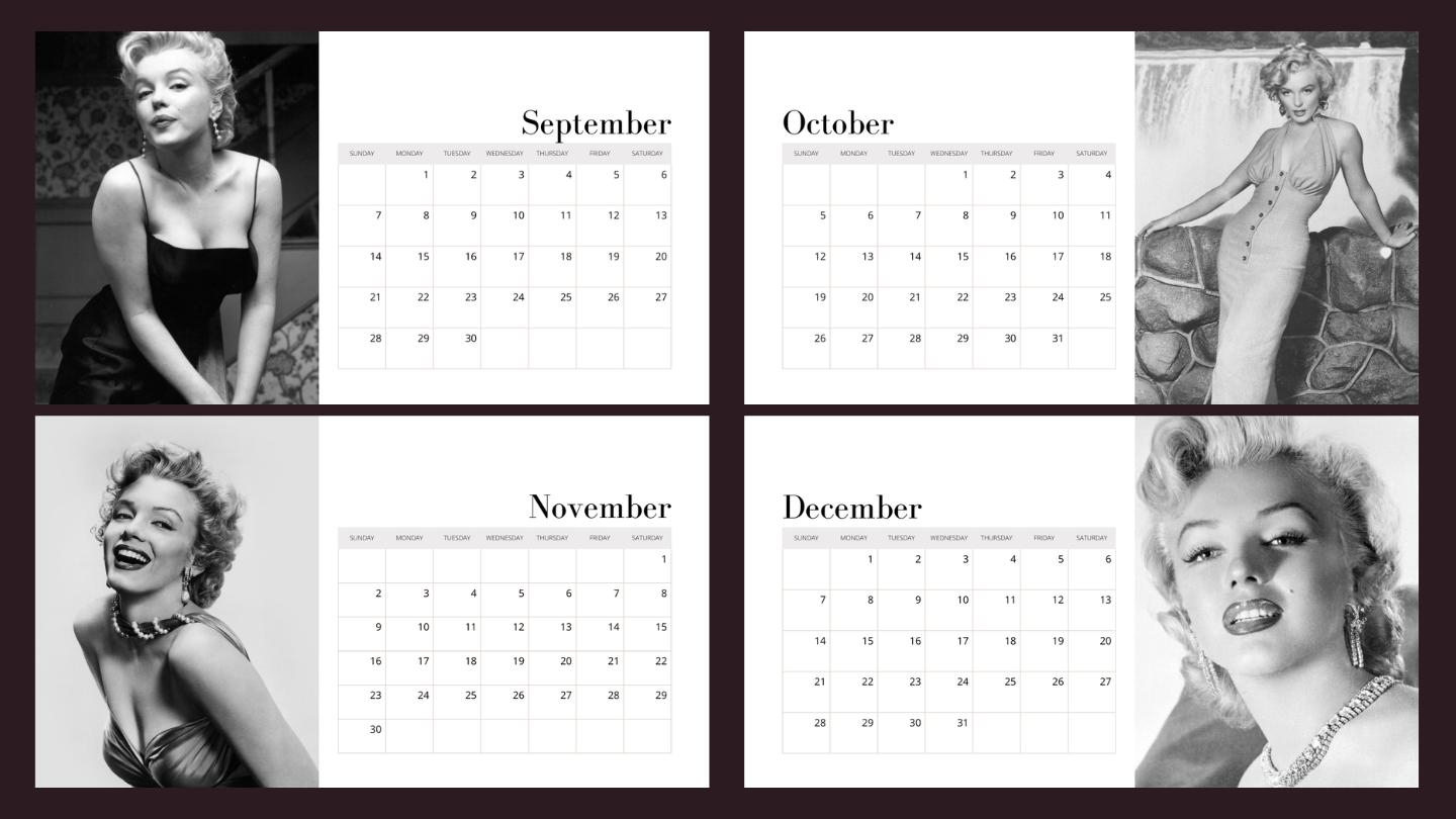 Marilyn Monroe Black And White 2025 Calendar - Etsy within Marilyn Monroe Black And White 2025 Calendar Printable