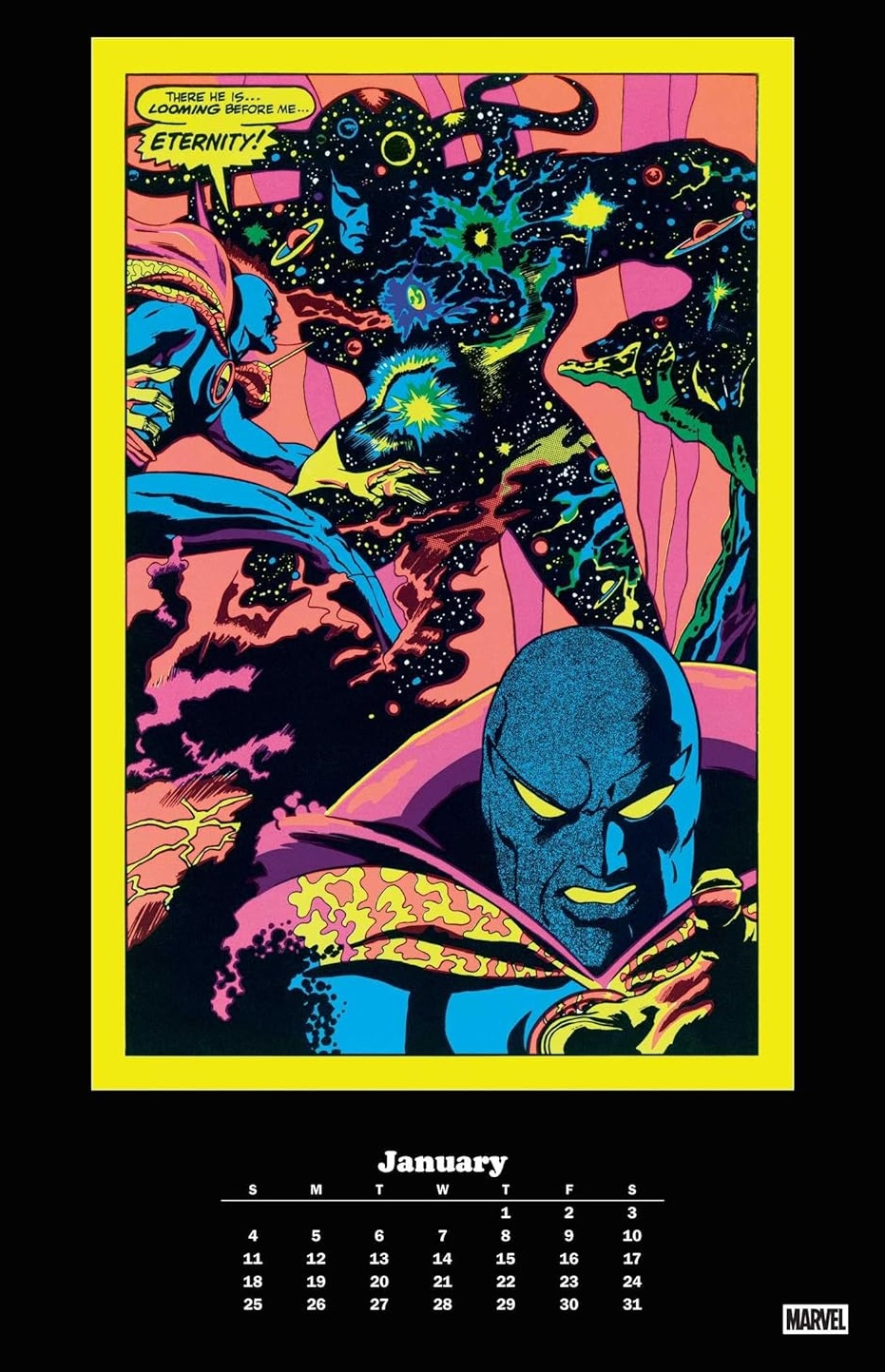 Marvel Black Light Calendar Will Return In 2026 With Another 12 for Marvel Classic Black Light Poster 2025 Calendar Printable