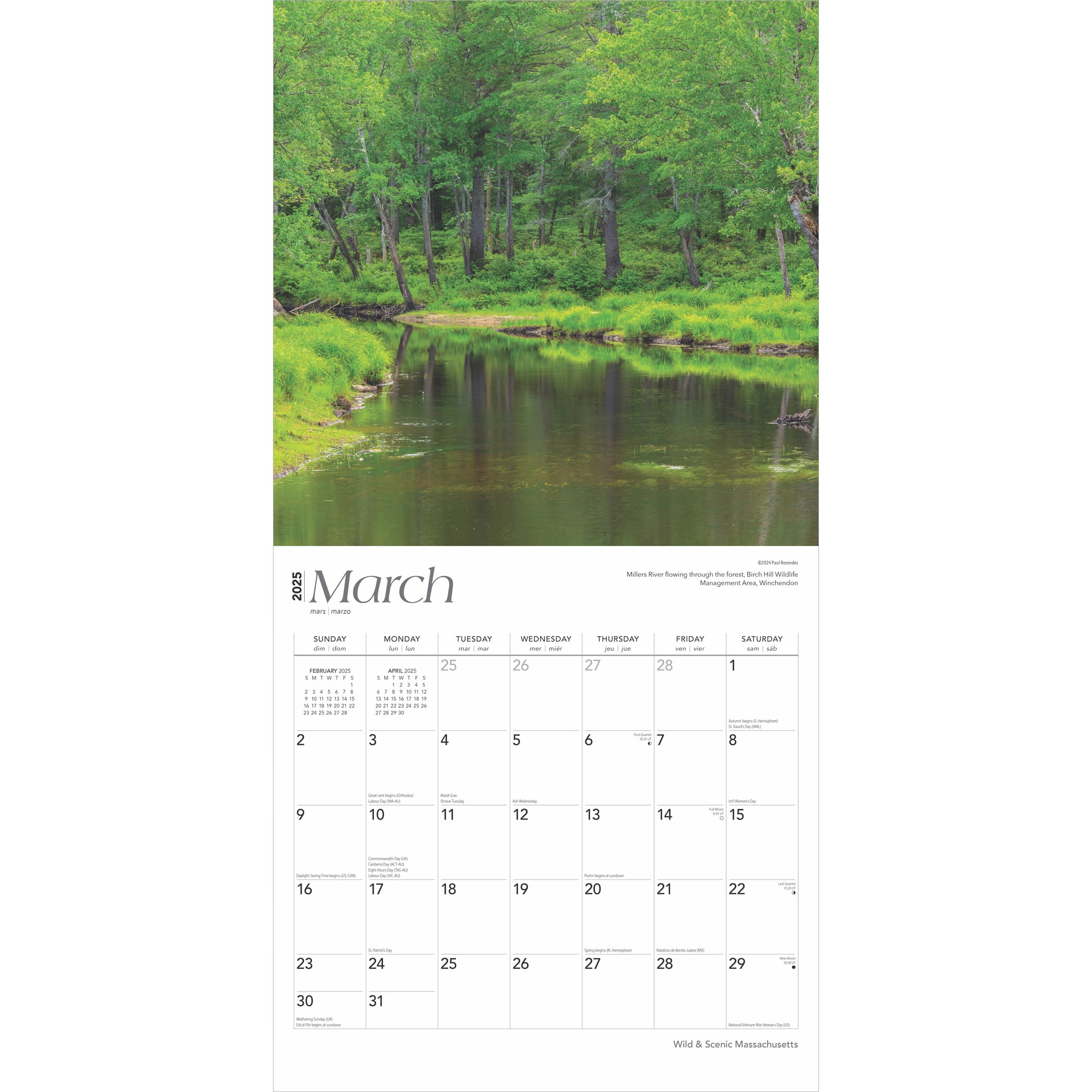 Massachusetts Wild &amp;amp; Scenic | 2025 12X24&amp;quot; (Hanging) Wall Calendar | Browntrout for Massachusetts Wild and Scenic 2025 Calendar Printable
