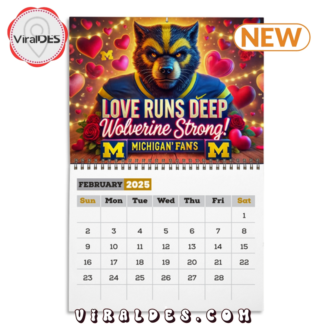Michigan Wolverines Football 2025 Calendar - Viraldes Store in Michigan Photo 2025 Calendar Printable