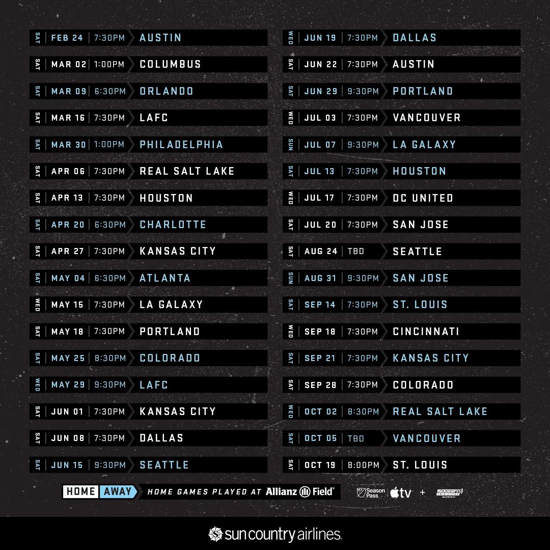 Minnesota United 2024 Schedule : R/Minnesotaunited with Minnesota United Fc 2025 Calendar Printable