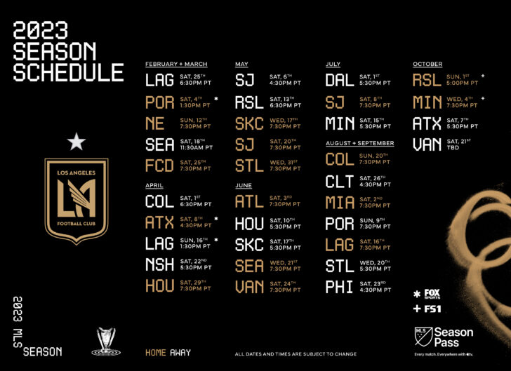 MLS Lafc 2025 Calendar Printable
