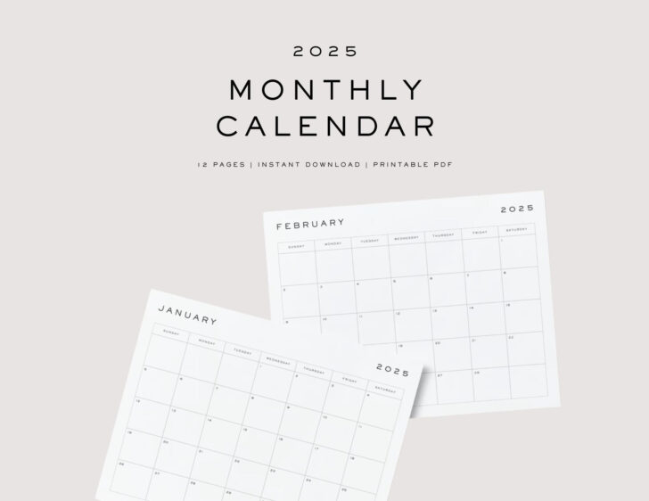 Modern Ferret 2025 Calendar Printable