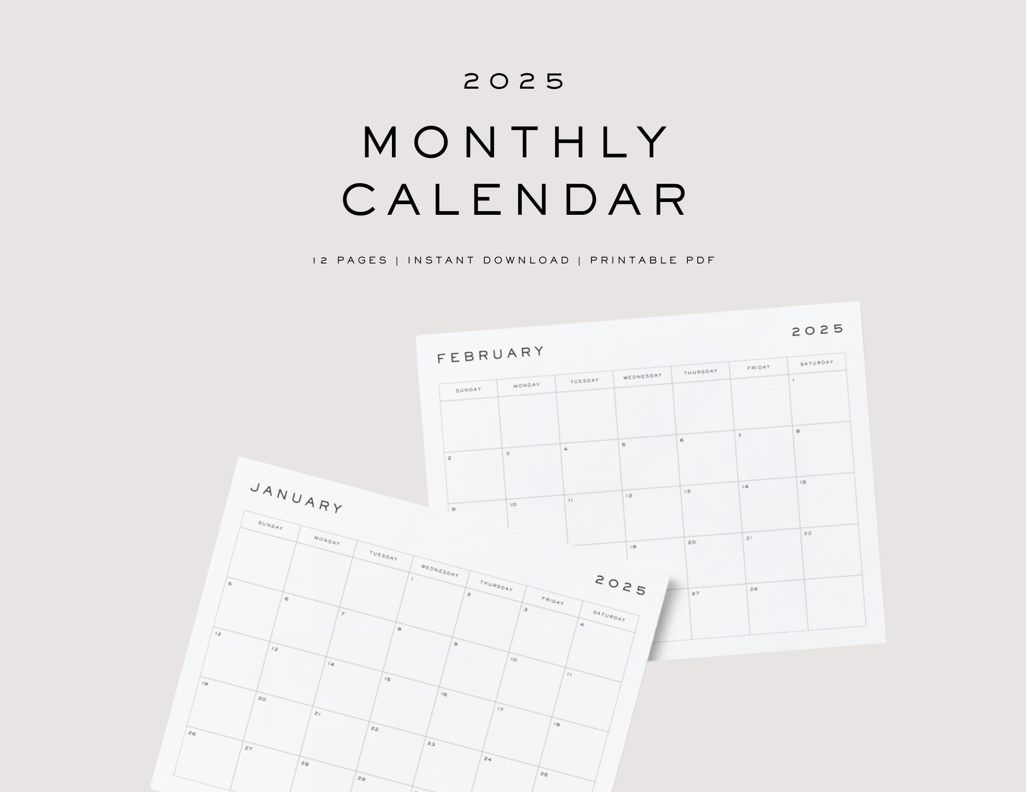 Modern 2025 Calendar - Etsy Uk with regard to Modern Ferret 2025 Calendar Printable