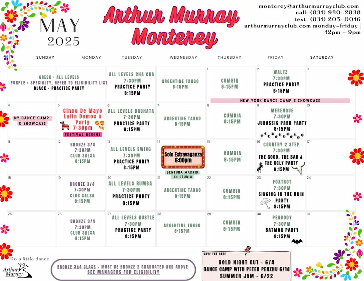 Monterey Activities Calendar regarding Monterey Carmel And Pacific Grove 2025 Calendar Printable