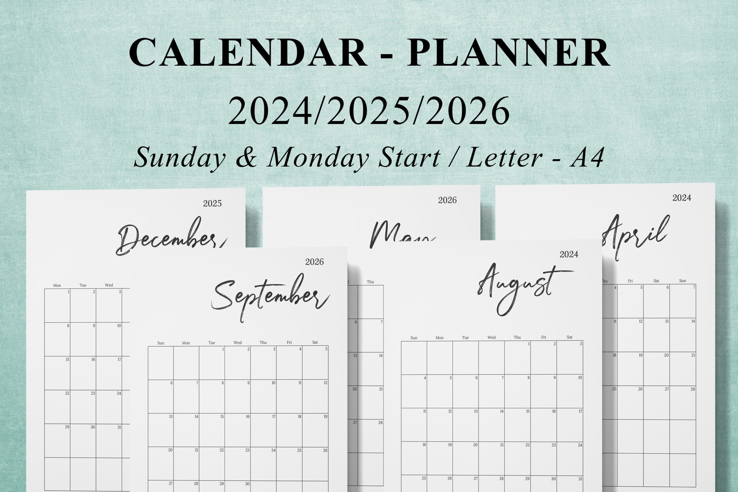 Monthly Printable Calendar Planner 2024 / 2025 / 2026 with regard to Cross Stitch Lyrics 2025 Calendar Printable