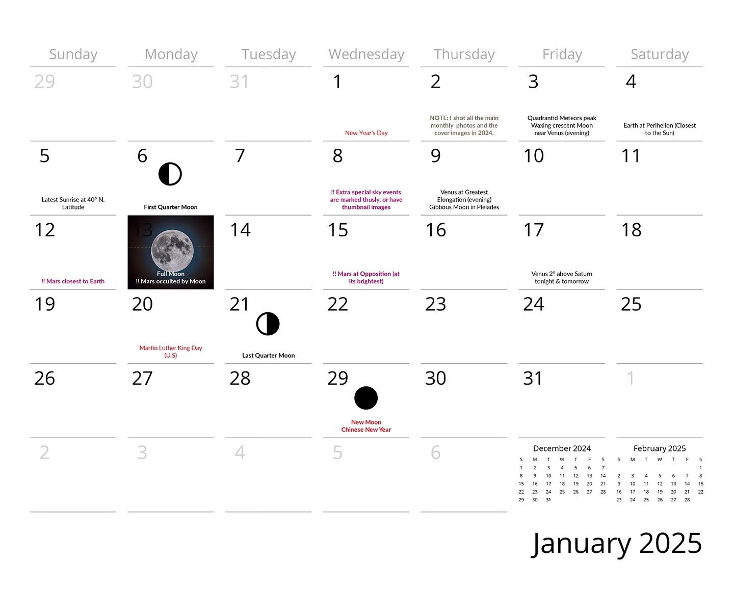 My 2025 Sky Calendar | The Amazing Sky within Stargazing The Milky Way 2025 Calendar Printable