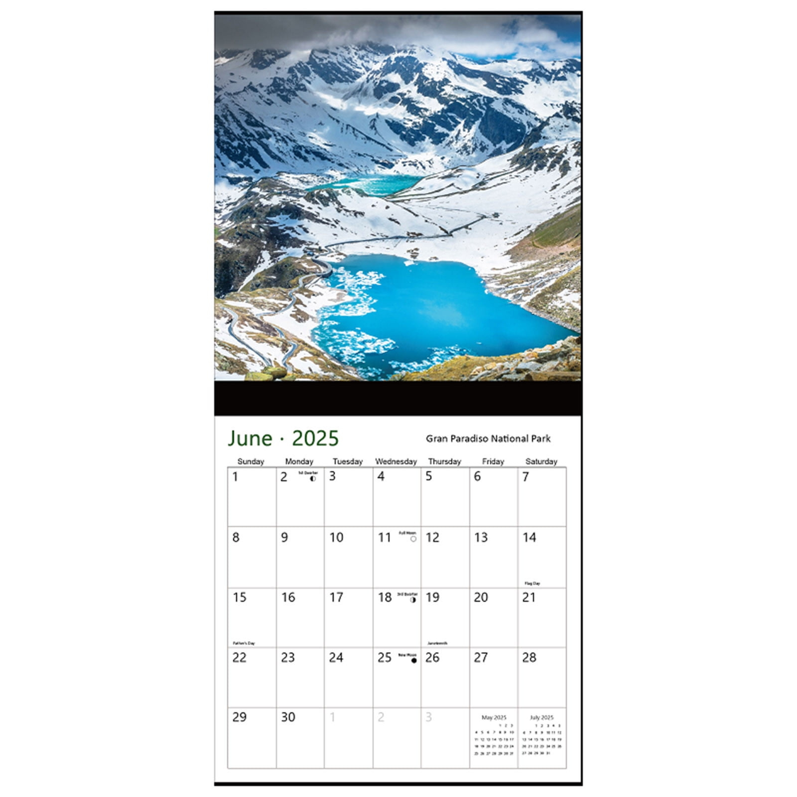 National Day Calndar with National Parks Foil 2025 Calendar Printable