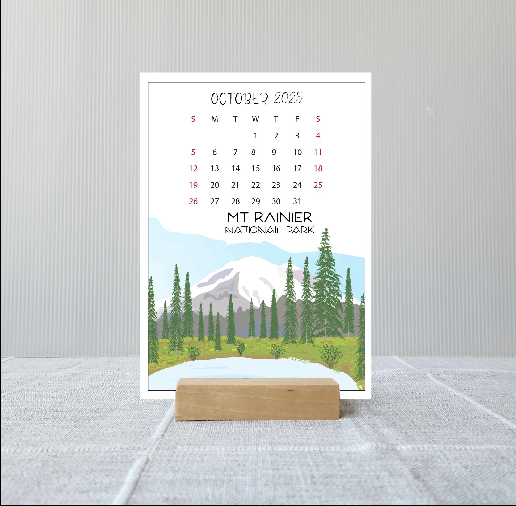 National Parks Of The West | 2025 2026 Desk Calendar | Choose in National Parks Foil 2025 Calendar Printable