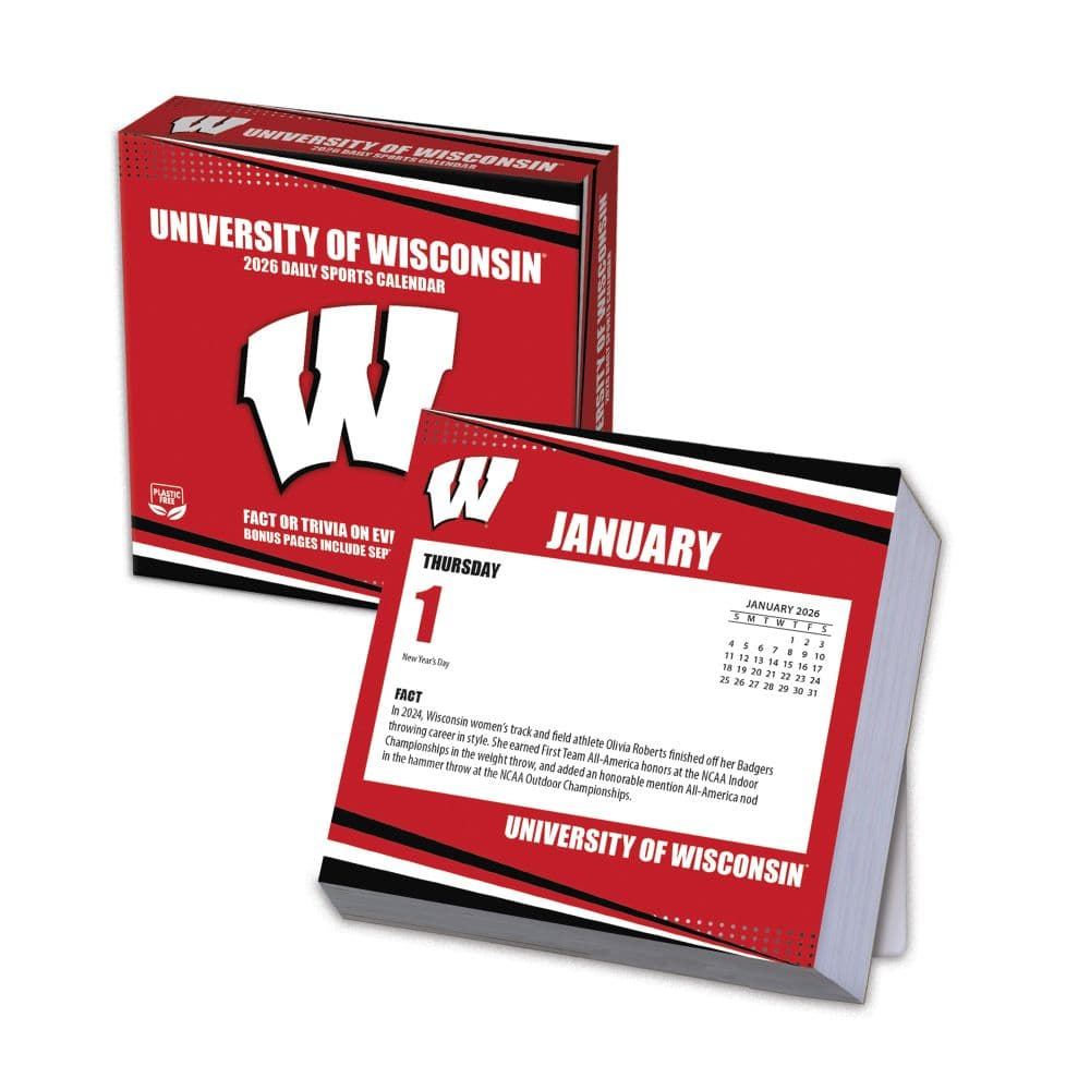 Ncaa Wisconsin Badgers 2026 Desk Calendar - Calendars with regard to Col Wisconsin Badgers 2025 Calendar Printable