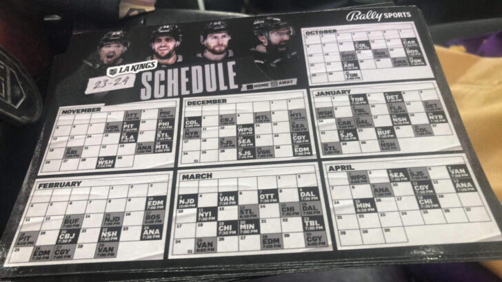 NHL Los Angeles Kings 2025 Calendar Printable