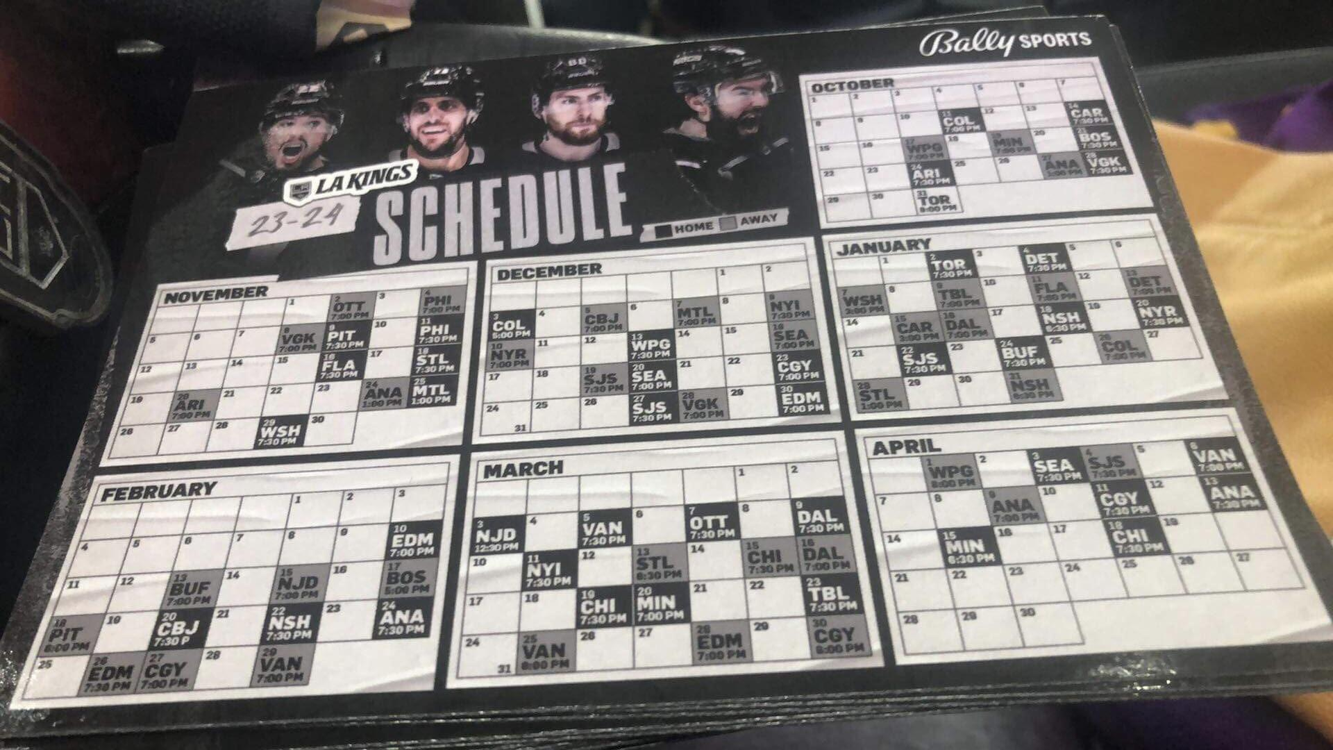 Need A Kings 2023-24 Schedule Magnet? : R/Losangeleskings inside Nhl Los Angeles Kings 2025 Calendar Printable