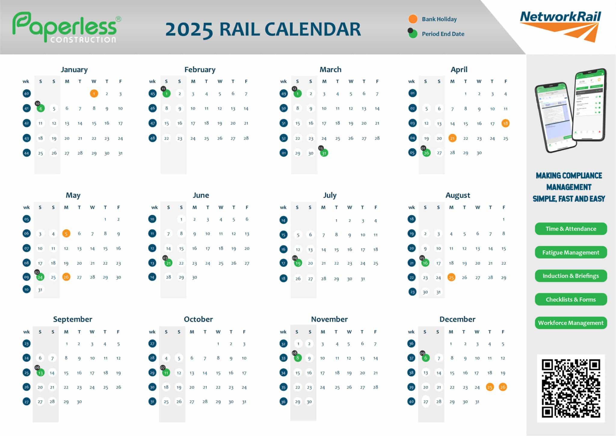 Network Rail Calendar 2025 - Construction Health &amp;amp; Safety in America By Rail 2025 Calendar Printable