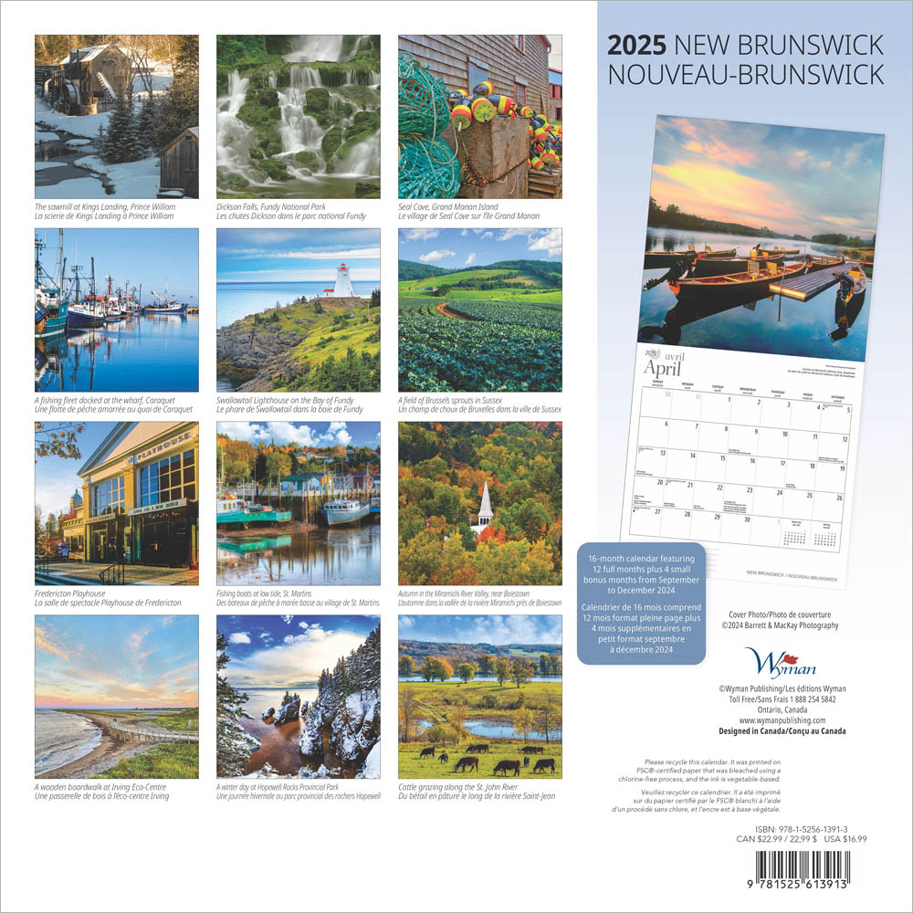 New Brunswick | 2025 12 X 24 Inch Monthly Square Wall Calendar inside New Brunswick French 2025 Calendar Printable