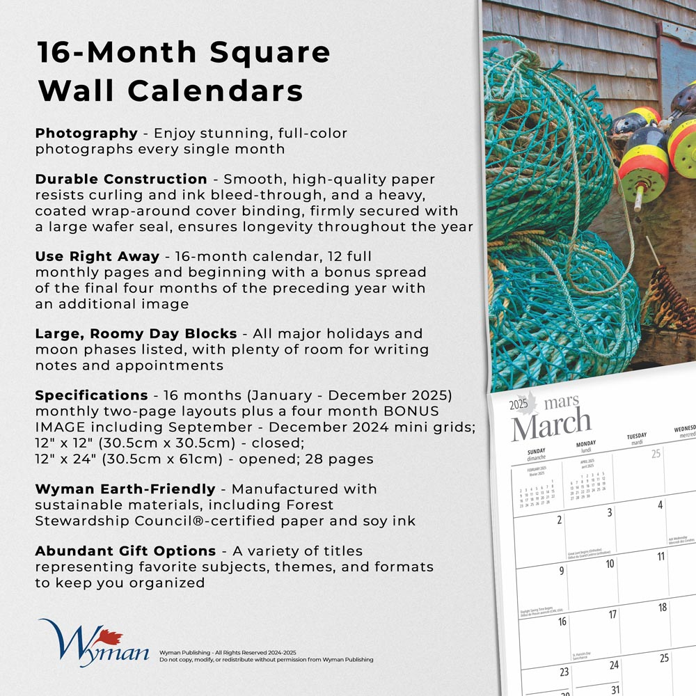 New Brunswick | 2025 12 X 24 Inch Monthly Square Wall Calendar with regard to New Brunswick French 2025 Calendar Printable