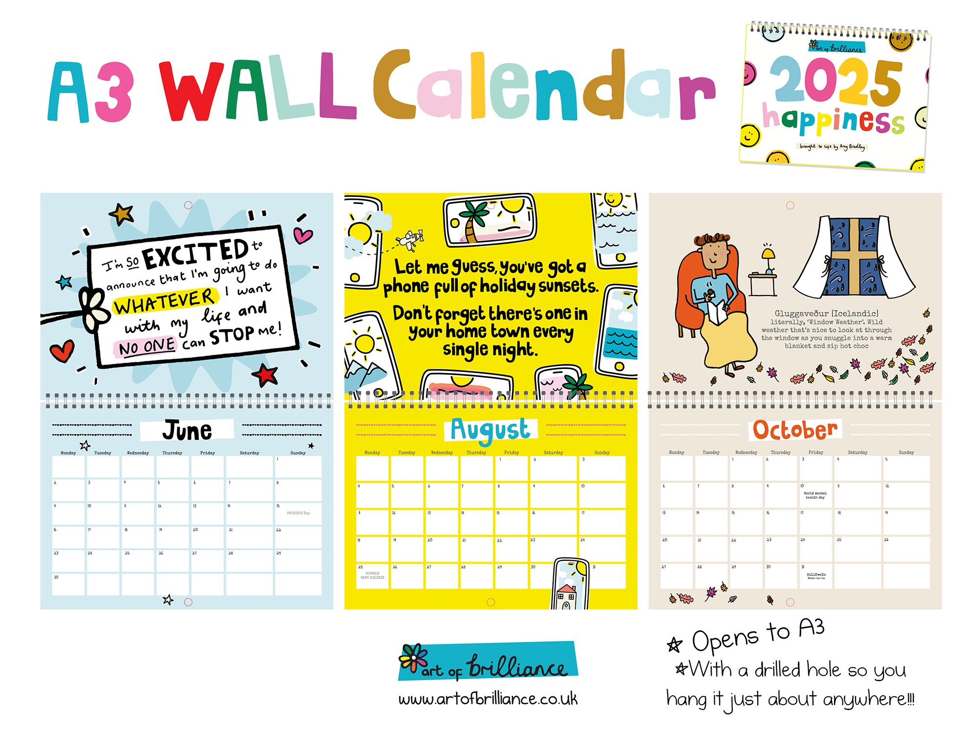 New Happiness Calendar For 2025! | Art Of Brilliance within Lousy Drawings For Good People 2025 Calendar Printable