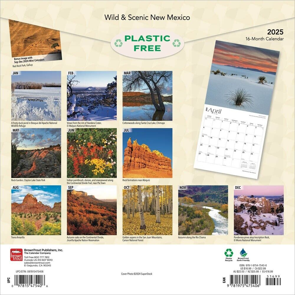 New Mexico Wild &amp;amp; Scenic 2025 12X24&amp;quot; Monthly Square Wall Calendar inside New York Wild and Scenic 2025 Calendar Printable