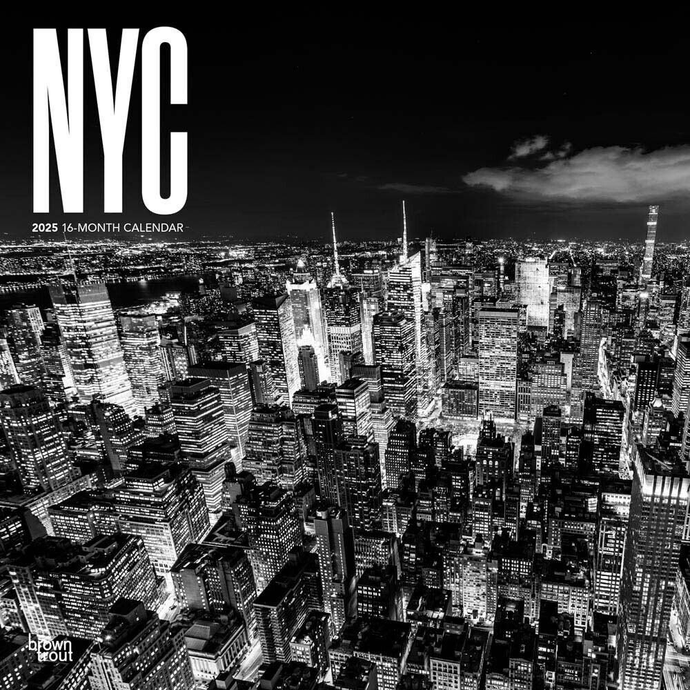 New York City Black &amp;amp; White | 2025 12X24&amp;quot; Square Wall Calendar with regard to New York Wild And Scenic 2025 Calendar Printable