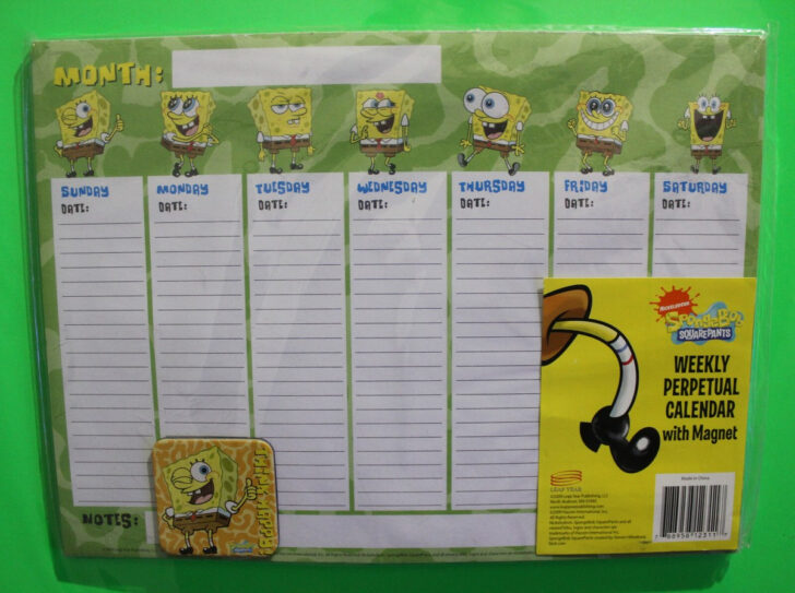 Spongebob Squarepants 2025 Calendar Printable