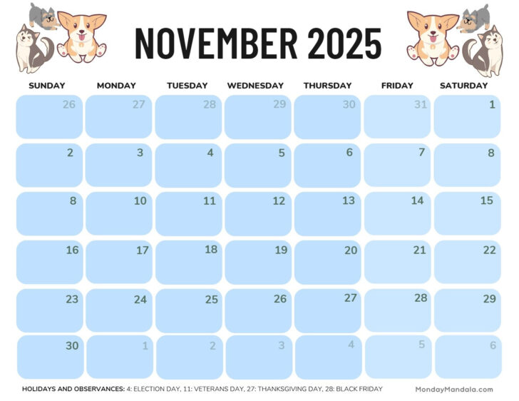 Country Wildlife 2025 Calendar  Printable
