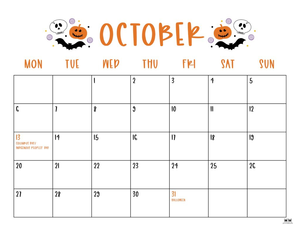 October 2025 Calendars - 107 Free Printables | Printabulls intended for Candies 2025 Calendar Printable