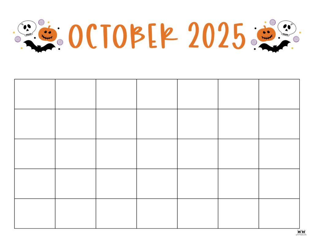 October 2025 Calendars - 107 Free Printables | Printabulls with regard to Candies 2025 Calendar Printable