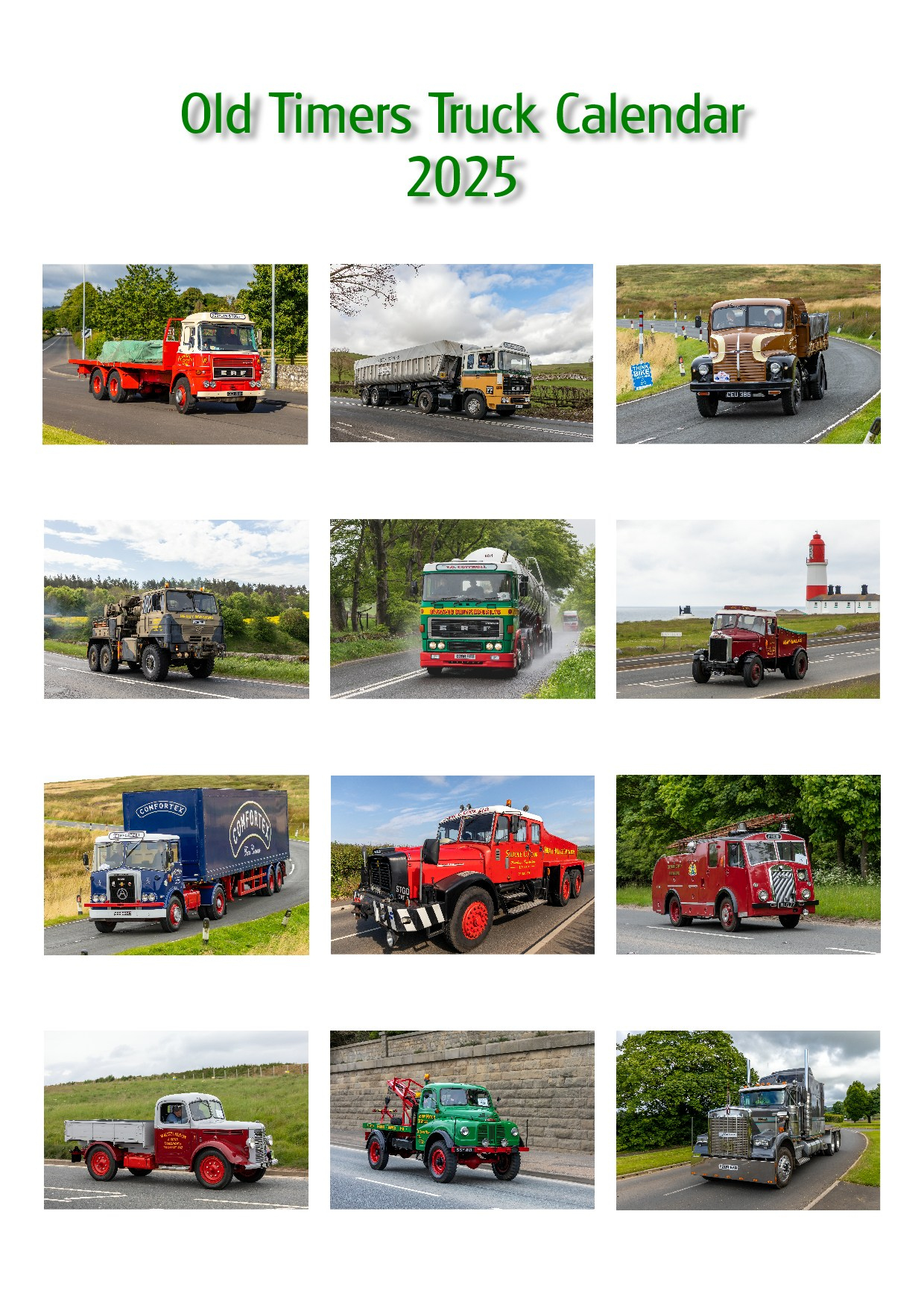 Old Timers Vintage Trucks A3 Calendar 2025 within Cars And Trucks Classic 2025 Calendar Printable